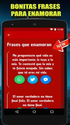 frases lindas para enamorar android App screenshot 1